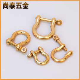纯铜马蹄扣 五金配件可拆卸D字扣 手工复古箱包配件扣子现货批发