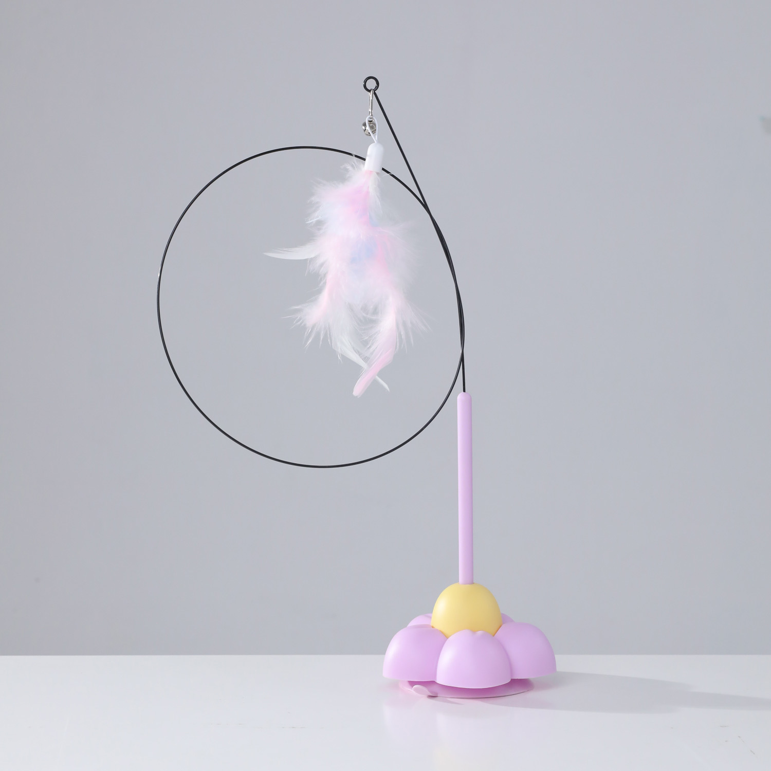 ZHi Toy Macaron Fun Cat Stick Potente ventosa Fijable de mano de 74CM de tornillo de acero alargado Juguete para gatito