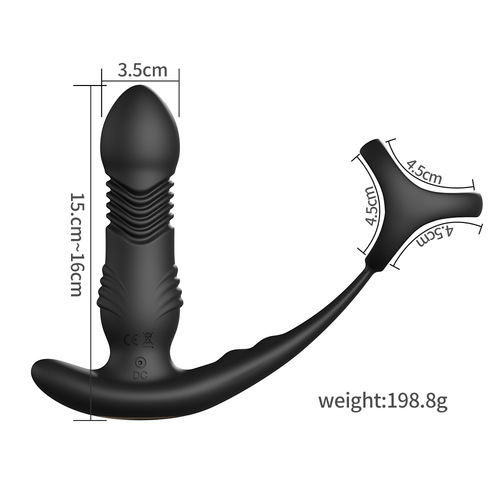Foreign trade remote control string moon three-ring retractable prostate anal plug male masturbation vibrator adult novelty product