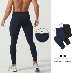 High elastic basketball sports tights for men, back waist pocket quick-drying compression pants, outdoor running training fitness pants