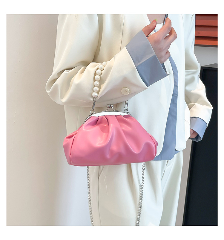 Women's Pu Leather Solid Color Elegant Streetwear Dumpling Shape Clasp Frame Shoulder Bag display picture 8