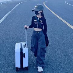 秋季套裝女童2023新款春秋洋氣時髦寬鬆闊腿褲女大童修身時尚童裝