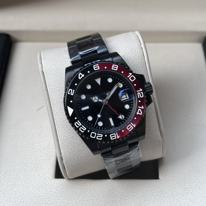 外国貿易スポット 40 ミリメートル自動機械式時計 GMT 日付ベゼルガラスステンレス鋼発光ポインター時計卸売|undefined