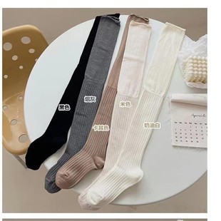 High socks beige thigh socks Japanese stitching over-the-knee socks pile socks autumn and winter milk white stockings for women khaki