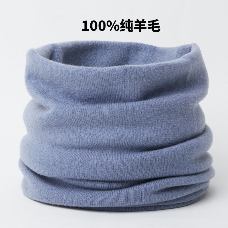Wool neck warmer for women in winter, thickened and warm, neck protector for men in autumn and winter, knitted pullover scarf for cold protection and warmth