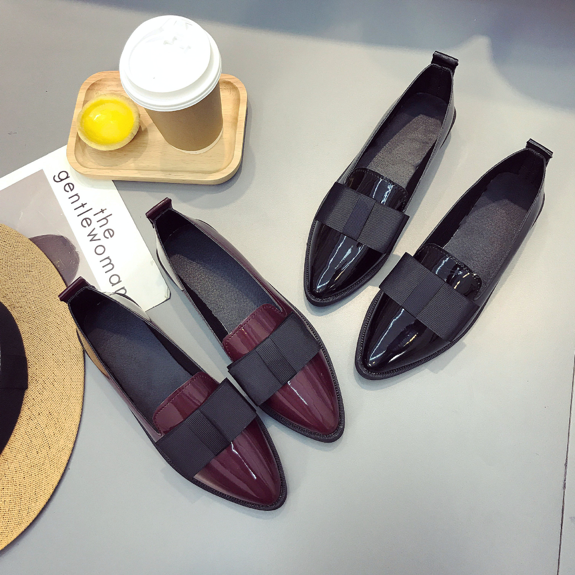 Small leather shoes pointed toe single-layer shoes Women's Flat soft leather 2021 early autumn new British preppy style elegant shoes