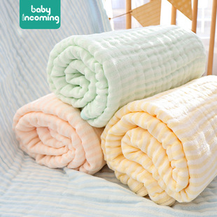 Baby Plain Bamboo Cotton Gauze Blanket Newborn Blanket Baby Blanket Large Size Breathable Water-Absorbent Children's Blanket