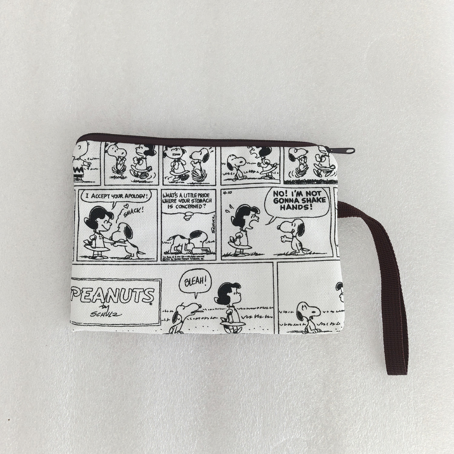 Lona gruesa de dibujos animados Snoopy lindo mano Correa muñeca cremallera teléfono móvil cambio clave bolsa cosméticos lápiz caso