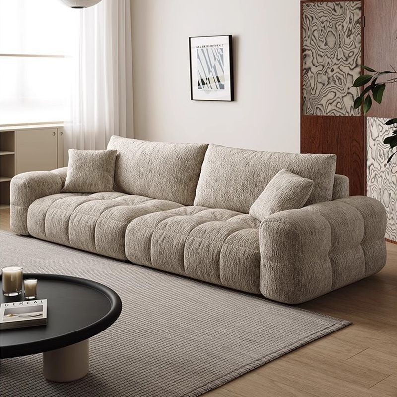 Sofá Chenille sala de estar nuevo estilo francés estilo estilo crema estilo moderno simple soplado de nubes de alta calidad sofá de tela recta
