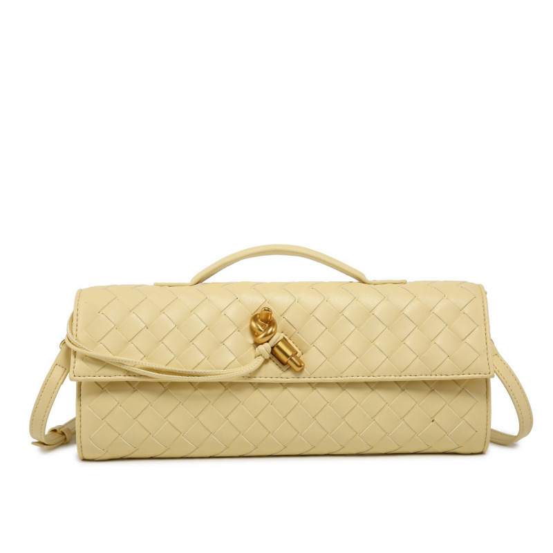2025 New Woven Bag Shoulder Baguette Bag Niche Luxury Horizontal Clutch Evening Bag Versatile Commuter Crossbody Bag - Thumbnail 6