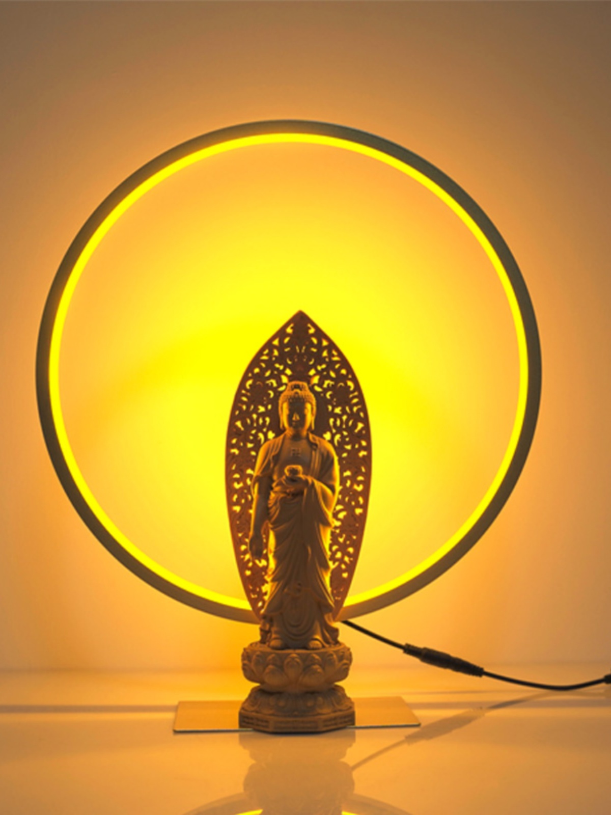 Buddhist shrine background light golden light Buddha statue backlight Buddha hall shrine back LED lamp circle Buddha light decorative lamp back plate