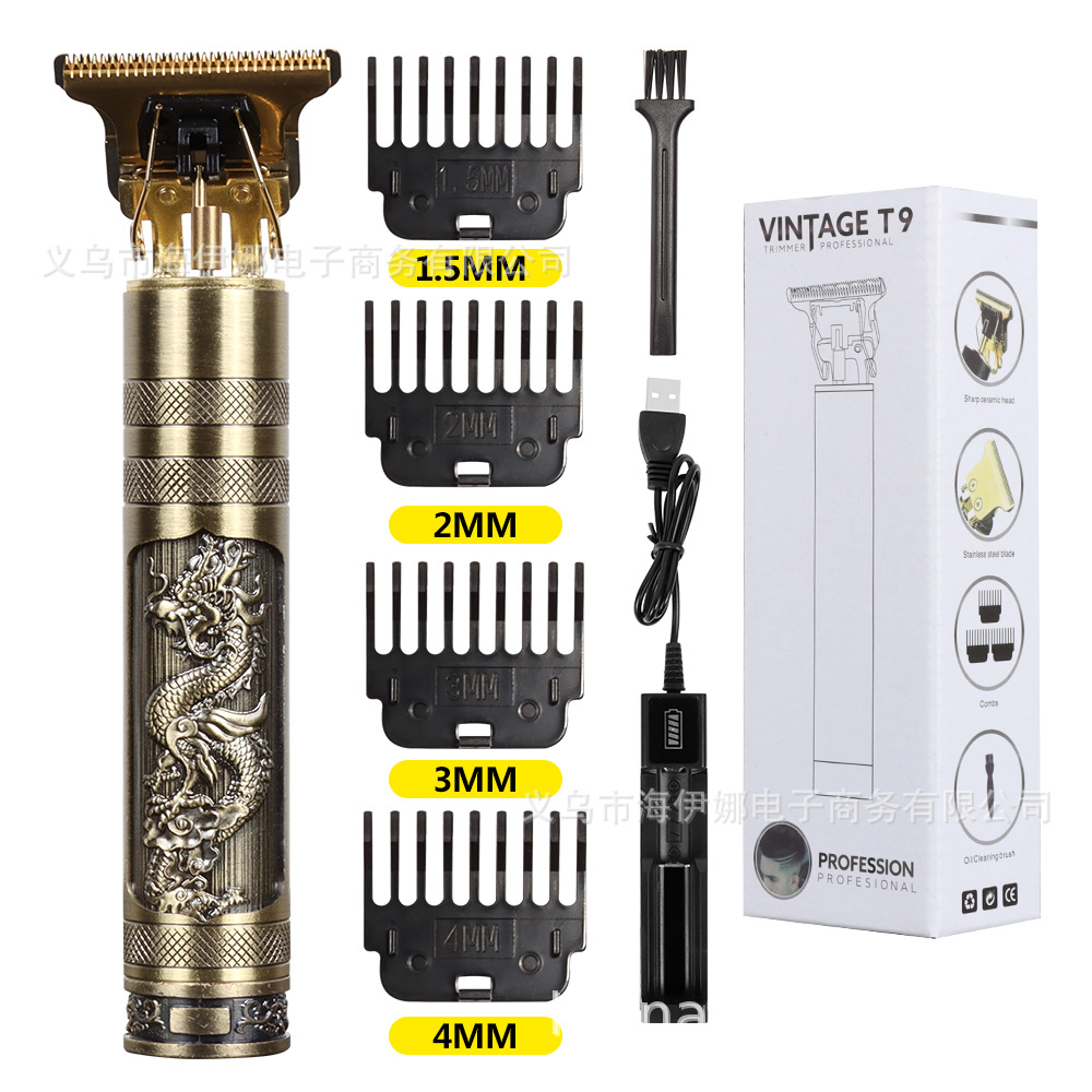 Transfronterizo dedicado hiena recargable pan dragón aceite cabeza cortadora de cabello Buda cabeza eléctrica cortadora de cabello talla cortadora de cabello