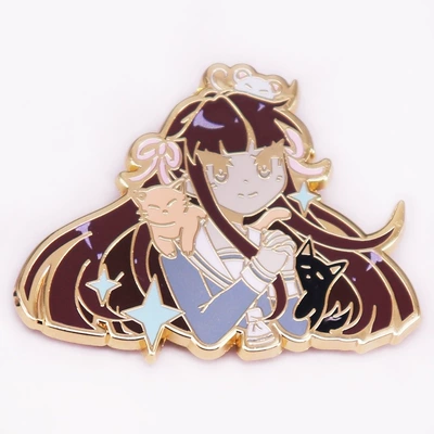 Cartoon Girl Cat Enamel Brooch Fashion Personality Backpack Decoration Collar Pin (Yaxa sancaqları) - gold-b05-02-a03a-32-2-4