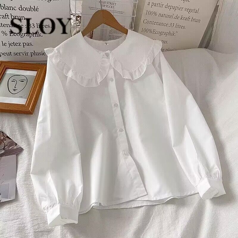 New 2023 Long-Sleeve Korean-Style Loose French Design Niche Doll Shirt Versatile Top Blouse New 2023 Long-Sleeve Korean-Style Loose French Design Niche Doll Shirt Versatile Top Blouse