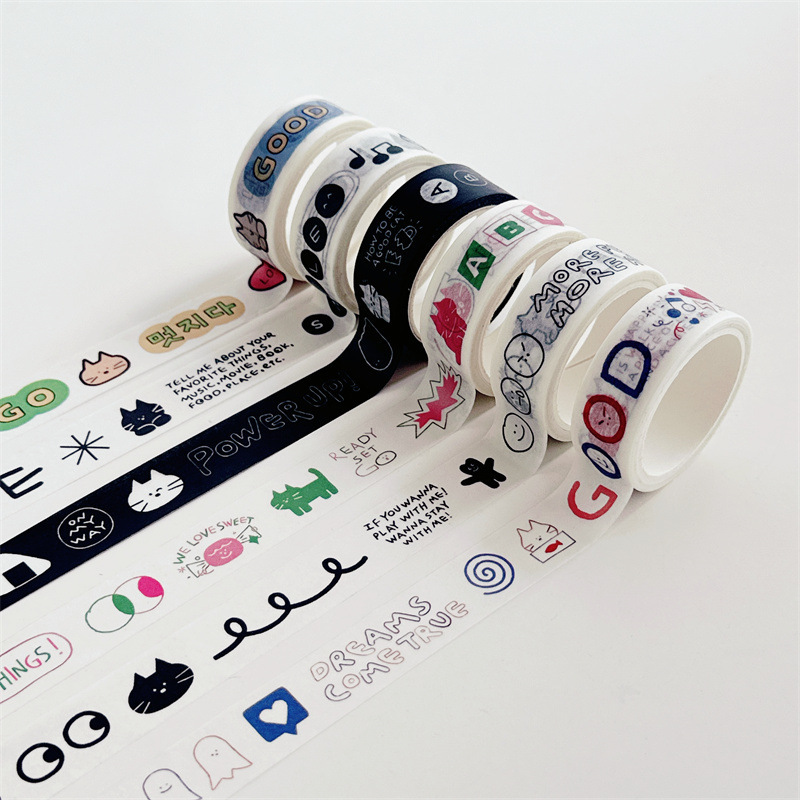 [5m] Korean Fashion Retro Ins Style Seamless Japanese Paper Tape DIY Handbook Material Decorative Stickers