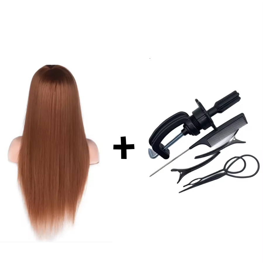 Simulación de comercio exterior, molde para el cabello, ejercicio de peluquería, permanente, trenzado, corte de cabello, peinado, peinado, peinado de muñeca, enseñanza de la cabeza, maquillaje