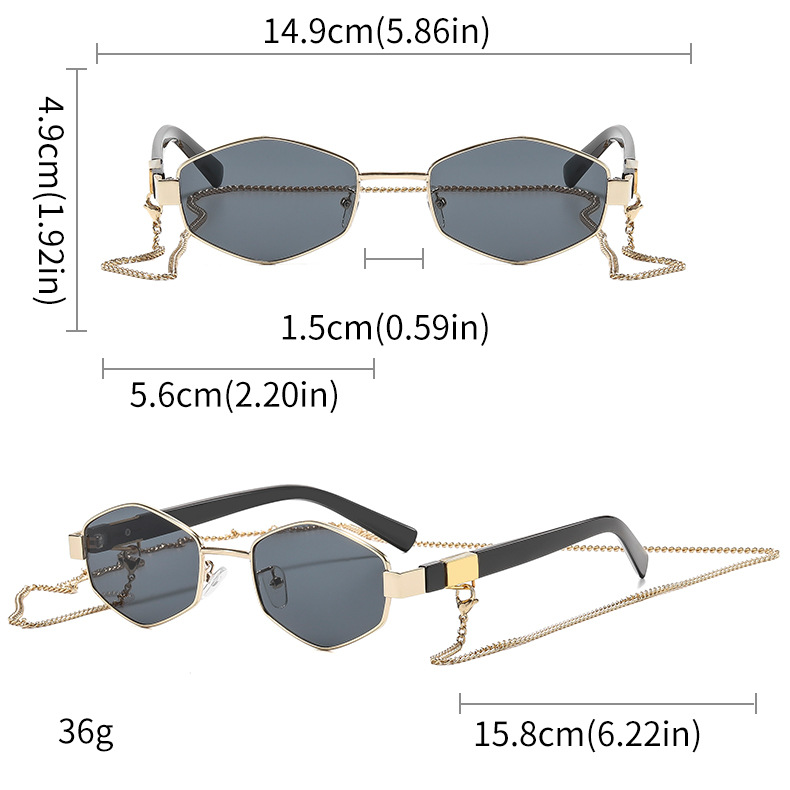 Modische Polygonale Sonnenbrille Für Damen Kleine Form_voghion.com