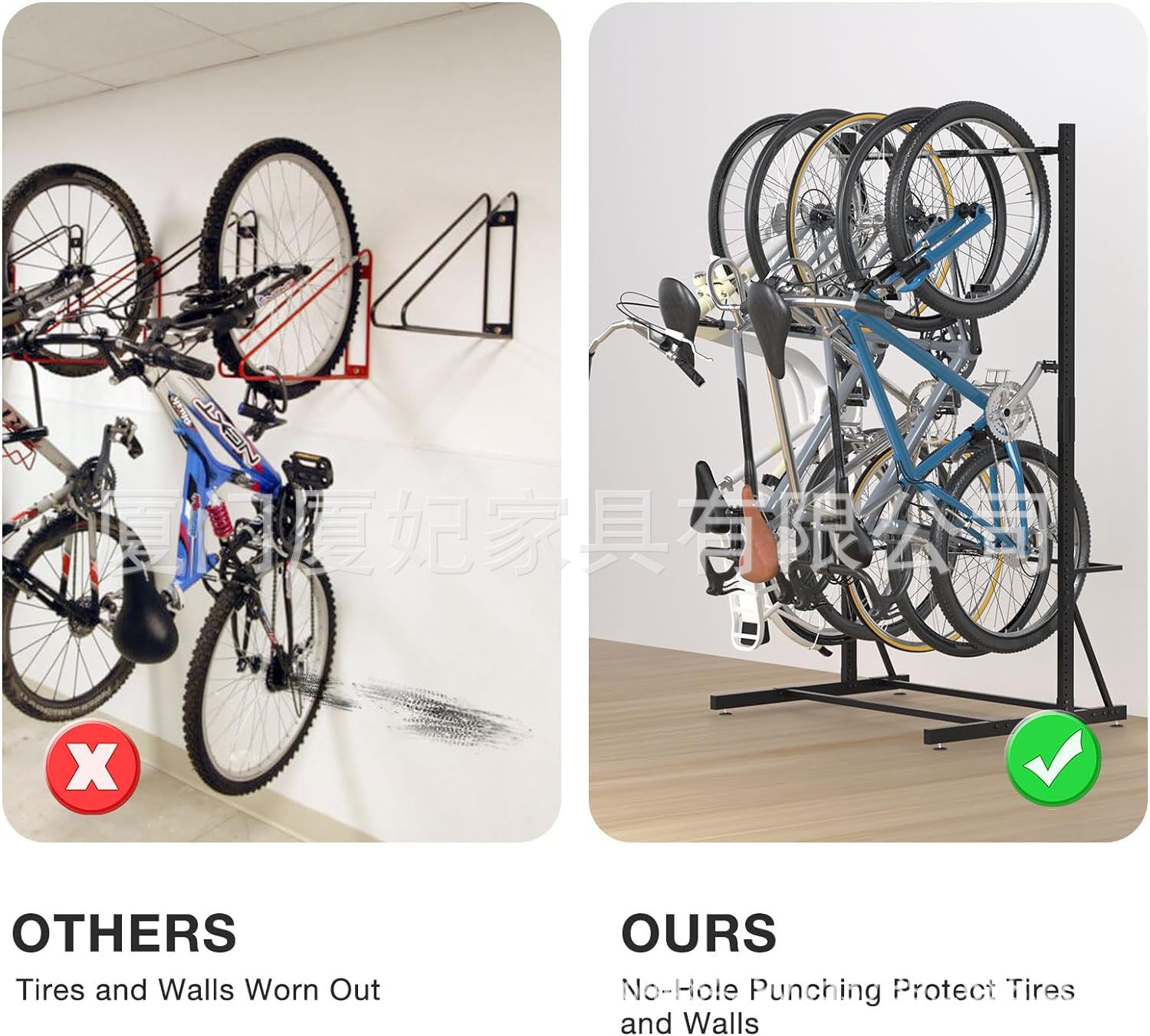 Bicycle Parking Rack for Multiple Road Bikes and Mountain Bikes, Sturdy and Adjustable Metal Display Stand for Cross-Border Use