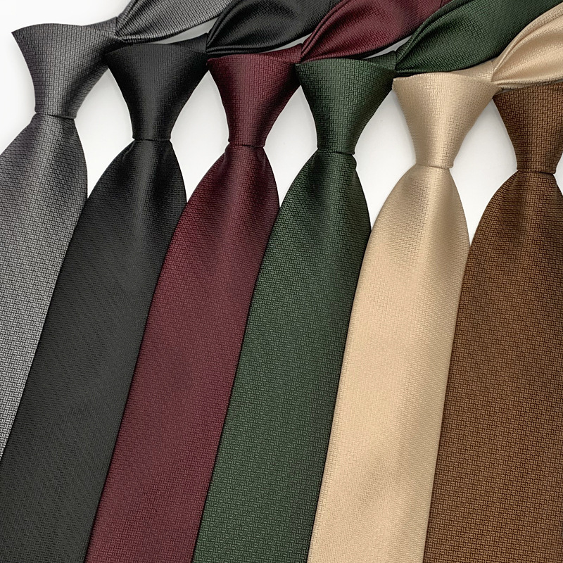 Solid Color Dark Tie Trendy Men's Gentleman's Formal Dress Business Wedding Suit Dress Low-key Elegant Single Plain Hand-made Dress