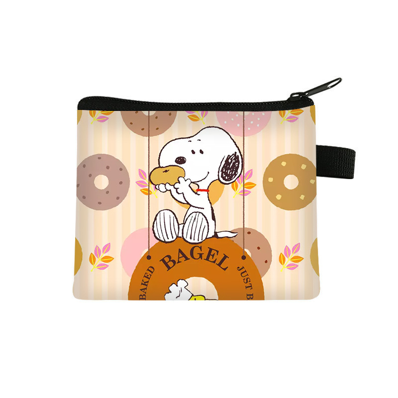 2024 New Snoopy Children's Cute Cartoon Zero Wallet Primary School Mini Zip Card Case Small Storage Bag Wholesale