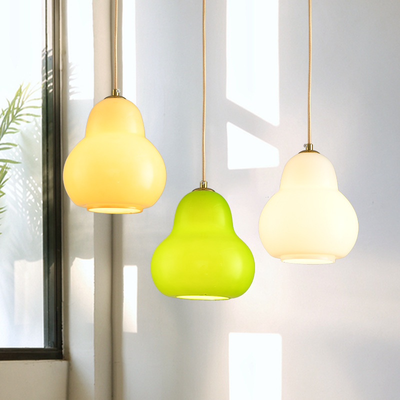 Dormitorio lámpara de noche lámpara de techo de estilo crema francés forma de una sola cabeza en forma de pera de cristal de restaurante lámpara de techo