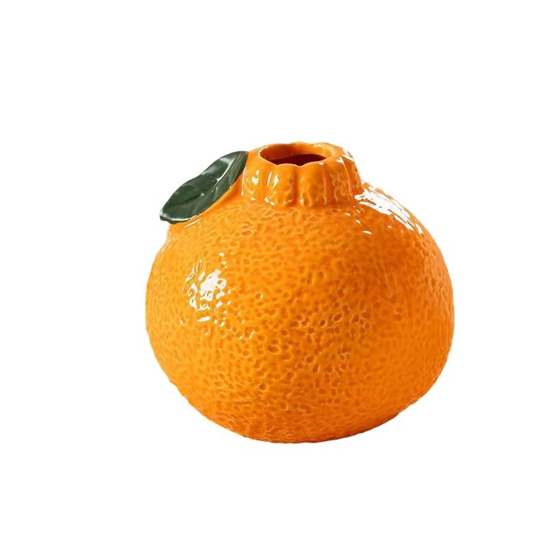 Creative Internet Celebrity Orange Ceramic Green Radish Hydroponic Vase Desktop Office Decoration Ornament_voghion.com