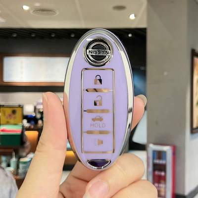 Qijun Teana Qashqai Tiida Tuda: Car key bag - nissan-a-4-button-speaker-charming-purple-single-shell