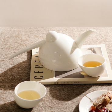 简约现代创意白色陶瓷茶具茶杯样板间售楼处酒店会所茶几装饰摆件