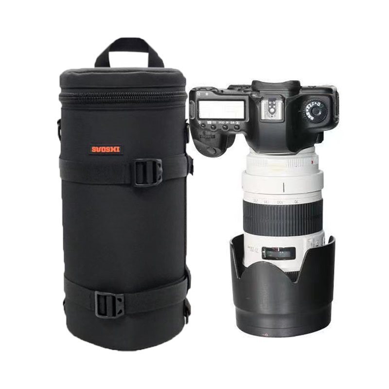 SLR 70-200 흰 토끼 긴 초점 렌즈 튜브 마이크로 단일 100-500 80-400 보호 가방 두꺼운 내부 더미
