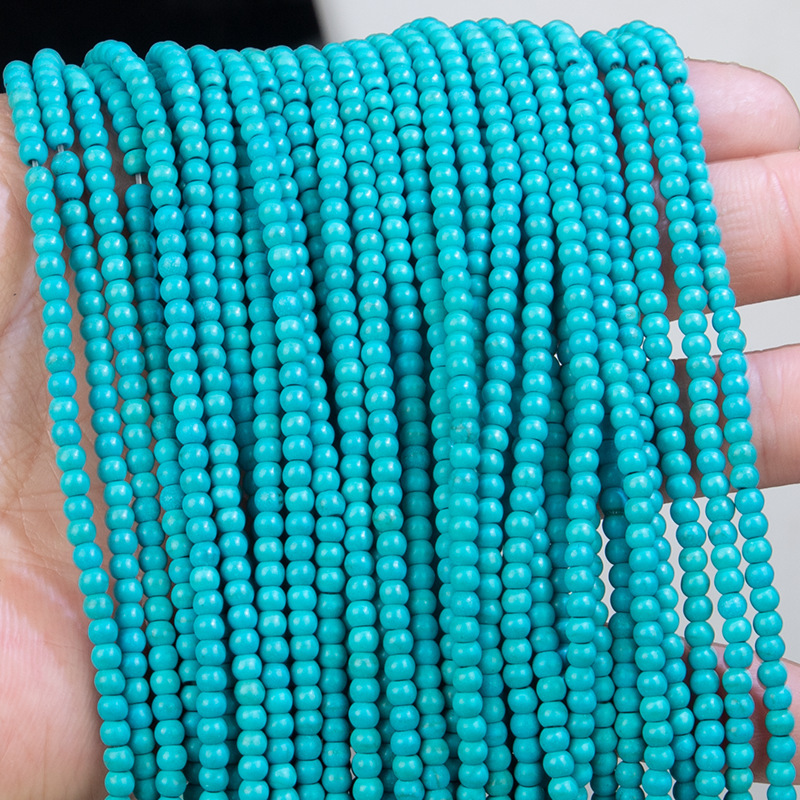 3mm Blue Turquoise Round Beads Loose Bead Bracelet Separated Beads Headdress Hairpin Material DIY Handmade Jewelry Accessories 3mm Blue Turquoise Round Beads Loose Bead Bracelet Separated Beads Headdress Hairpin Material DIY Handmade Jewelry Accessories