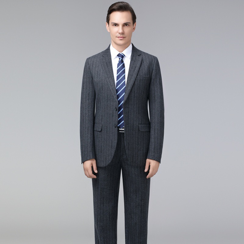 Autumn and Winter Suit Men's Two-Button Middle-Aged Men's Business Casual Wool High-End Wool Suit Thick Jacket