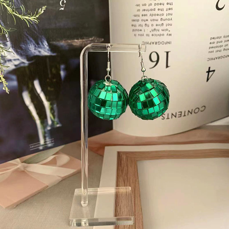 Drop Earrings Classification 1 Pair Quantity 1 Pair Retro Round Patchwork Glass Glass Drop Earrings