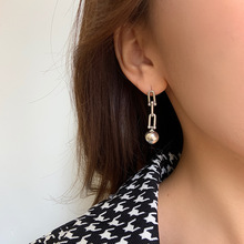 韩国INS风热销新品U型圆球耳坠耳钉女个性高级感流苏复古耳环耳饰