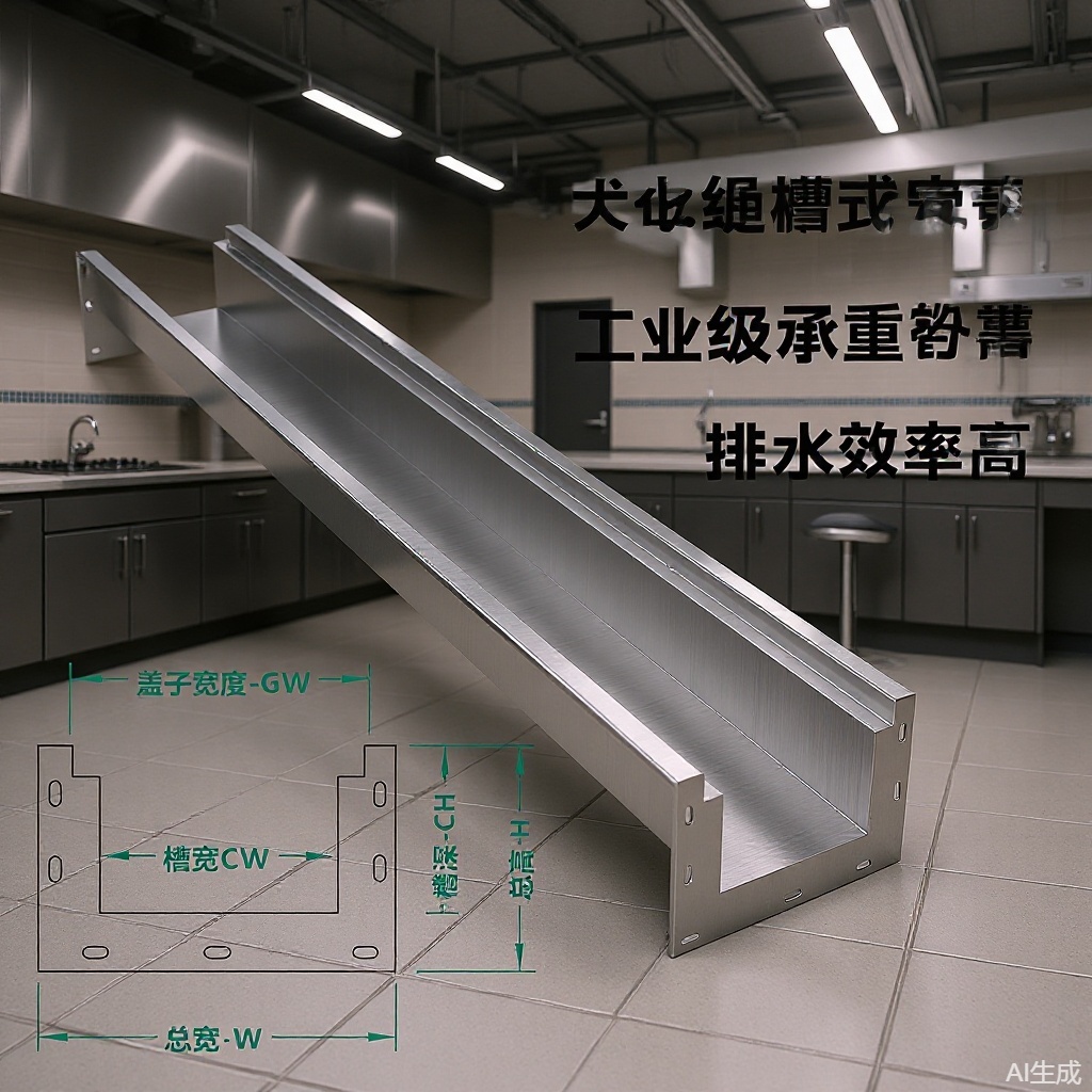 不锈钢成品排水沟U型排水管地沟槽厨房明排水槽自由组合