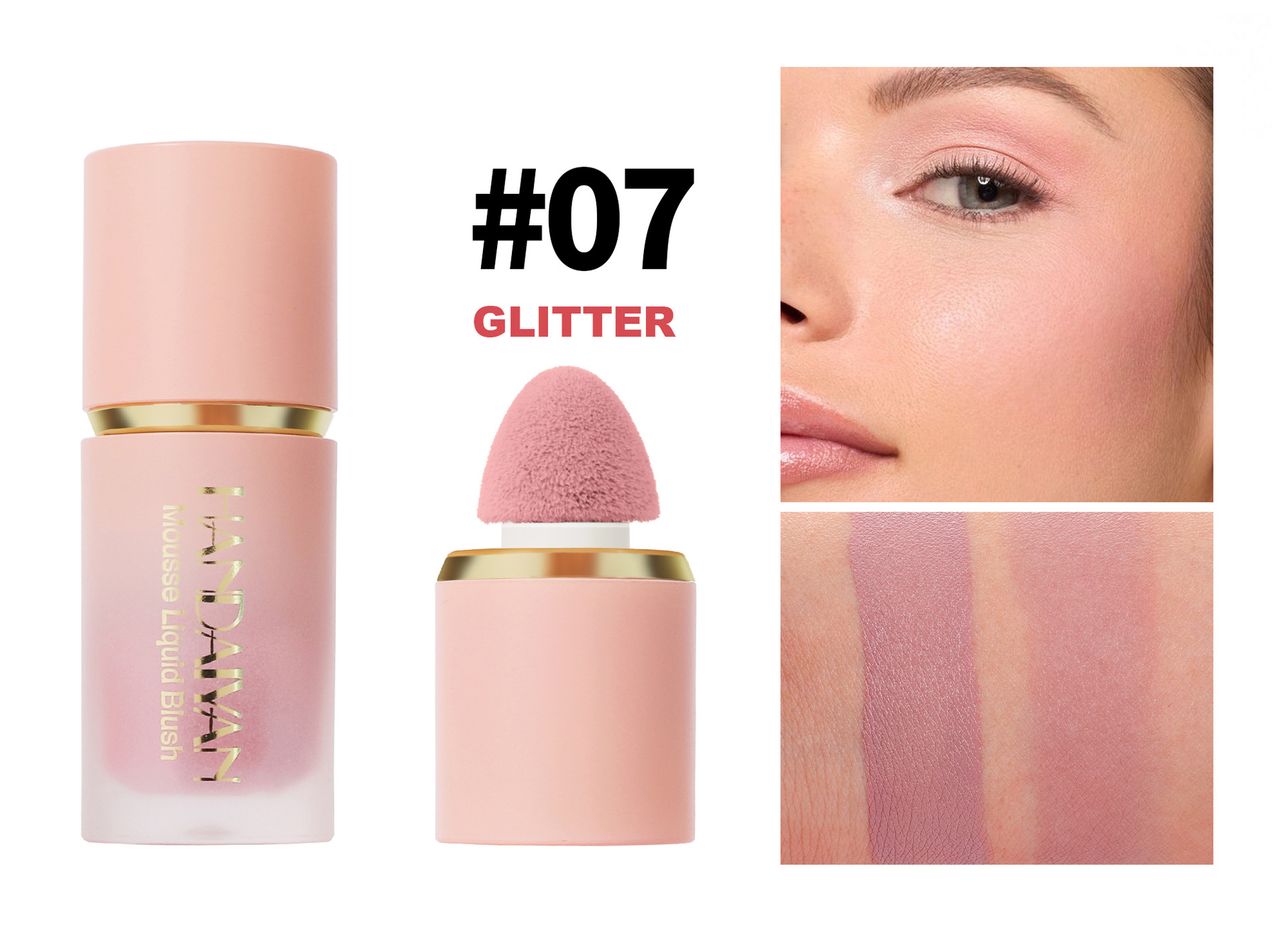 Cross-border liquid blush Contouring HANDAIYAN Natural Modification Easy to color matte Blush Liquid Blush Blush undefined