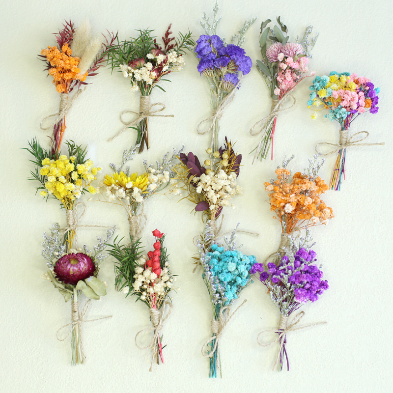 云南干花小花束迷你永生花真花婚礼礼盒装饰品节日礼物跨境亚马逊