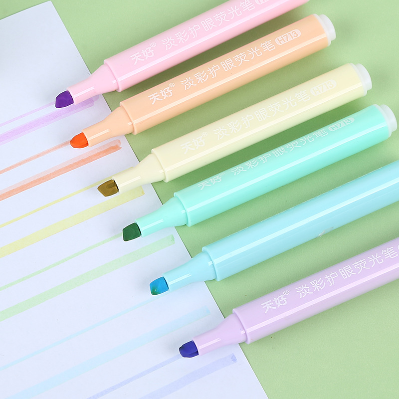 H803-6 colores 6 planeta highlighter niños DIY graffiti pluma estudiante pluma gran capacidad de dibujos animados rotulador pluma