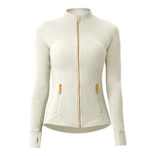 New Sunscreen Clothing Gold Label Defin Gold Zipper with Steel Print Yoga Clothing Women's Outdoor Sports Collar Sanding Jacket