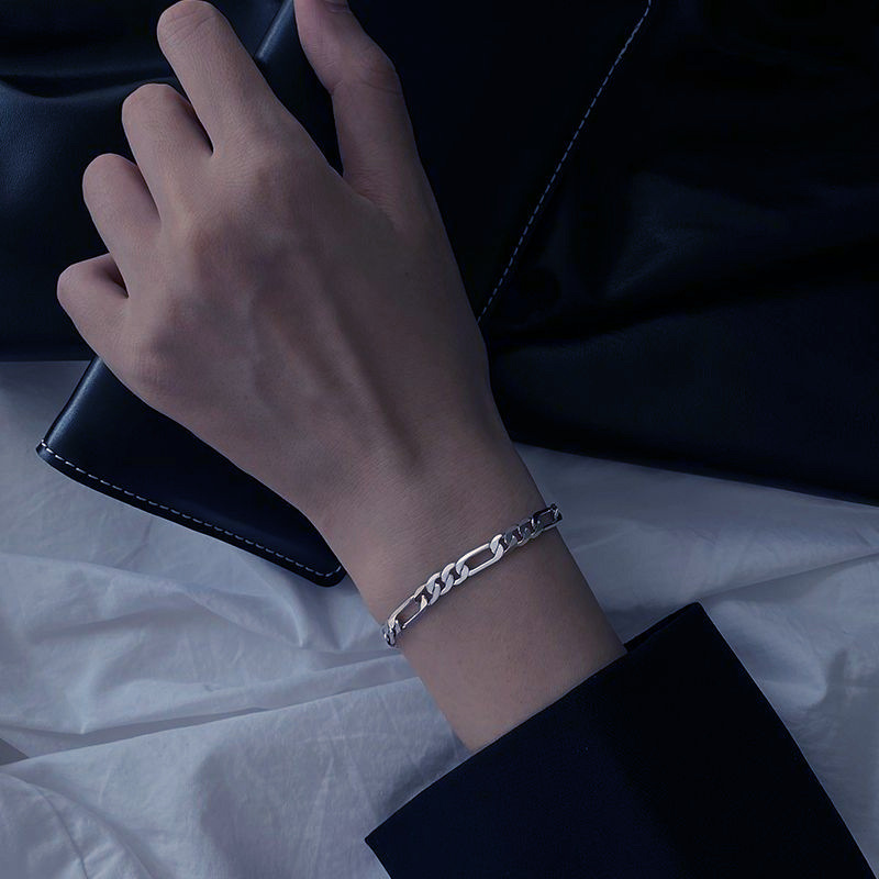 Ins European and American Minimalist Style Titanium Steel Bracelet for Men and Women, Versatile Nk Chain, Hip-Hop Trendy Student Jewelry