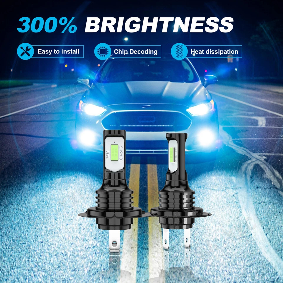 Faros de automóvil LED luz de niebla H7 80W 3570 CSP luz de niebla delanteros de motocicleta luz blanca hielo luz azul