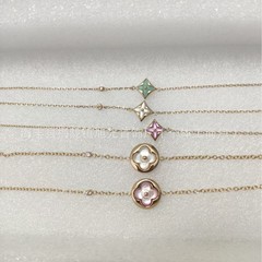 Lujia 高バージョン単一花菱形ラウンド花型女性のブレスレット白貝粉貝アマゾナイト工場直販ドロップシッピング