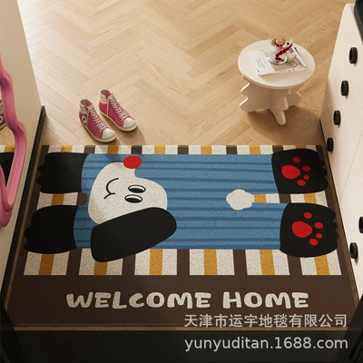 Mat, Carpet Can Be Cut, Avtomobil döşəmə paspasları - blue-striped-dog-4060cm