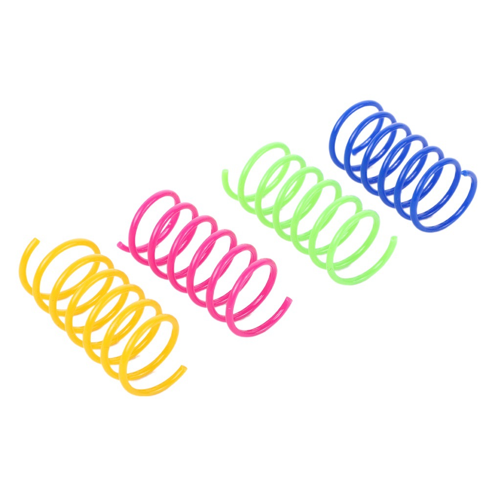 Gato colorido plástico primavera gato juguete golpeando bola interactiva mascota perezoso gato divertido auto-Hola juguete 4 Pack