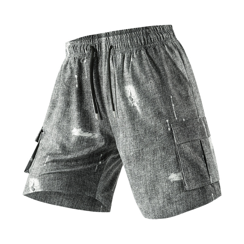 Men's Cargo Shorts 5-Inch Inseam Lightweight Polyester Casual Utility Shorts With Multiple Pockets Straight Leg Summer Shorts For Teens & Young Adults_viptrois.com