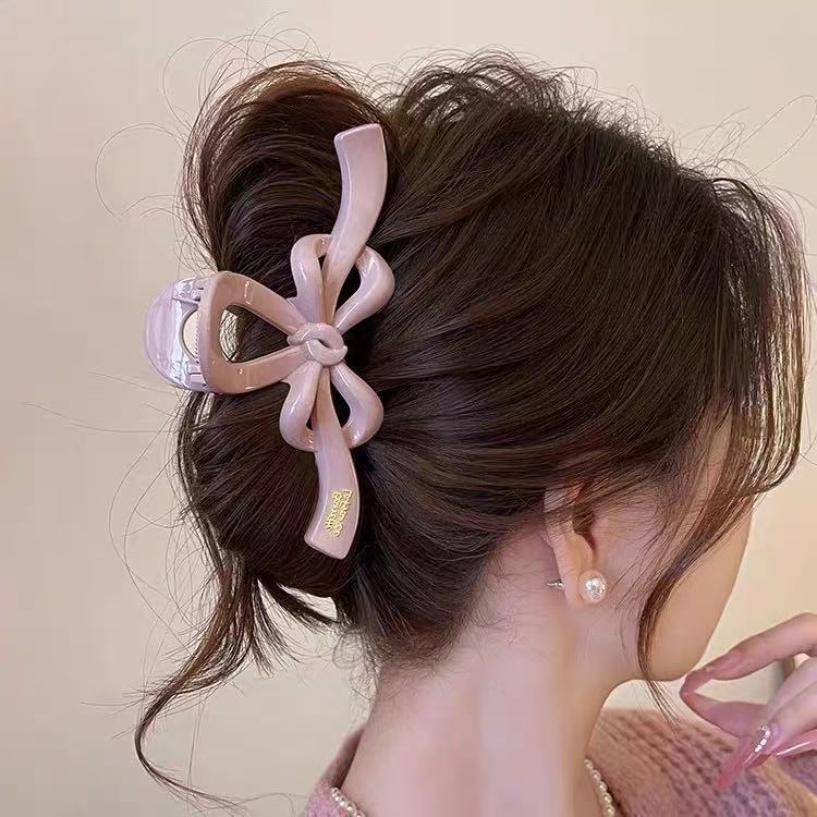 Unique and High-End Bow Hair Clip for Women, 2026 New Spring/Summer Style, Large Shark Clip for the Back of the Head