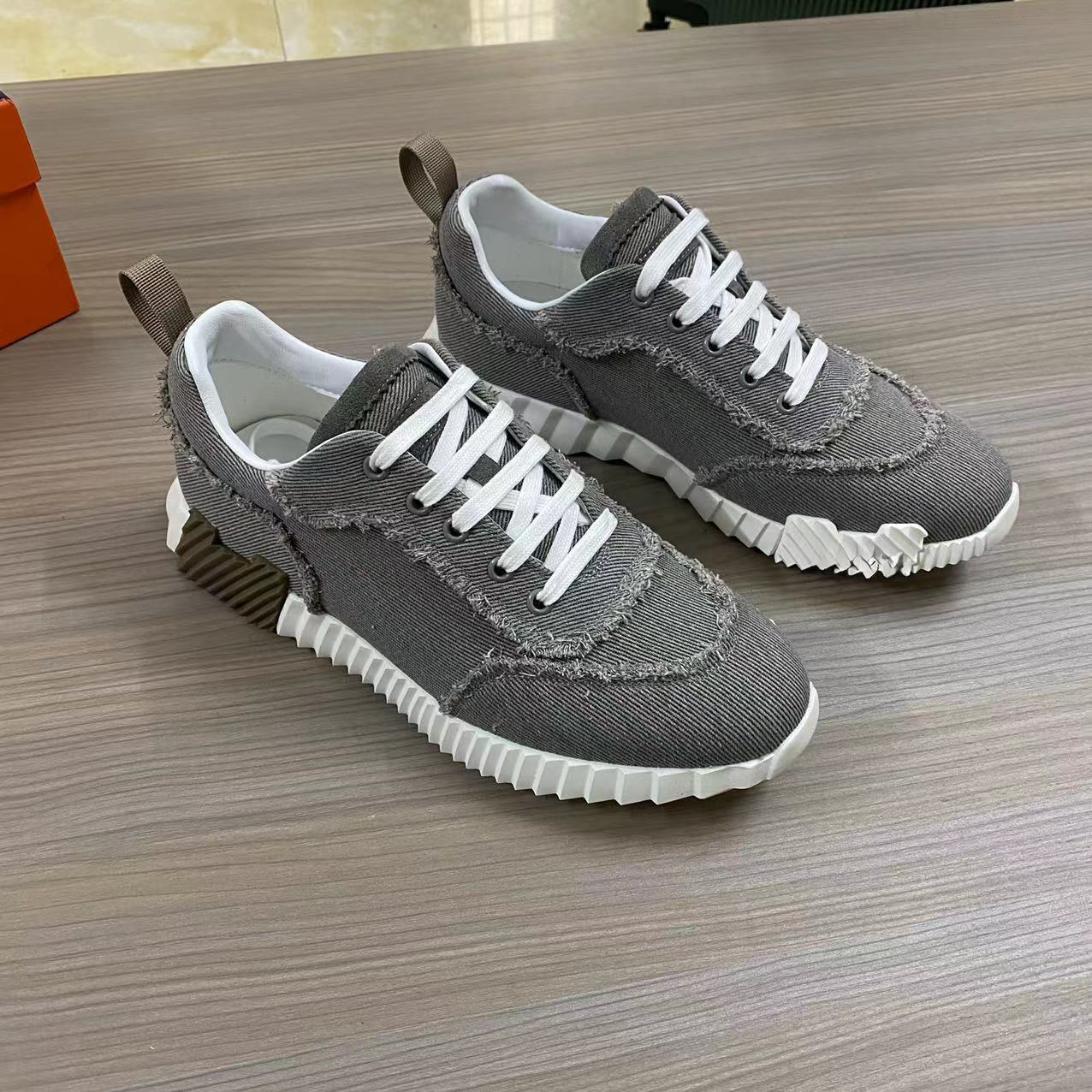 H Brand 2025 New Denim Couple Style Breathable Sneakers for Women Versatile Casual Shoes Thick-Soled Foreign Trade Men's Shoes