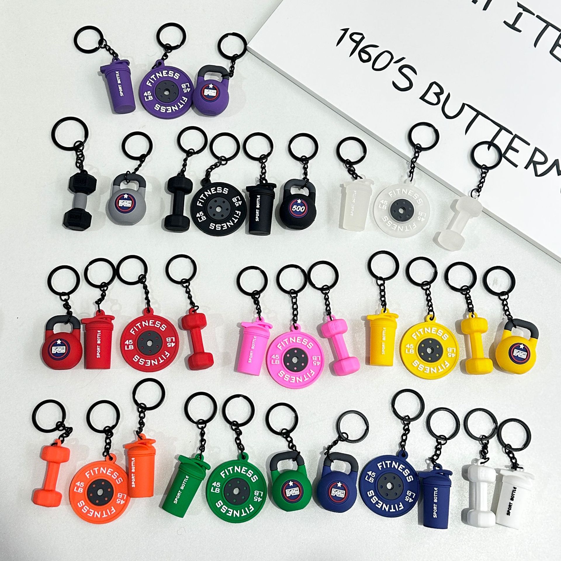 fitness series keychain good-looking dumbbell piece kettlebell miu series handbag pendant ornaments accessories