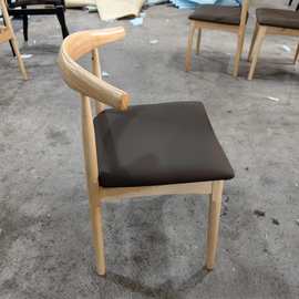 木之里现代简约酒店实木休闲接待网红设计师高档餐椅木椅子