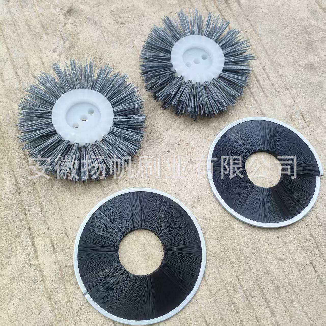 耐磨打磨抛光刷pp碳化硅磨料丝平行轮毛刷打磨去毛刺磨料丝轮刷