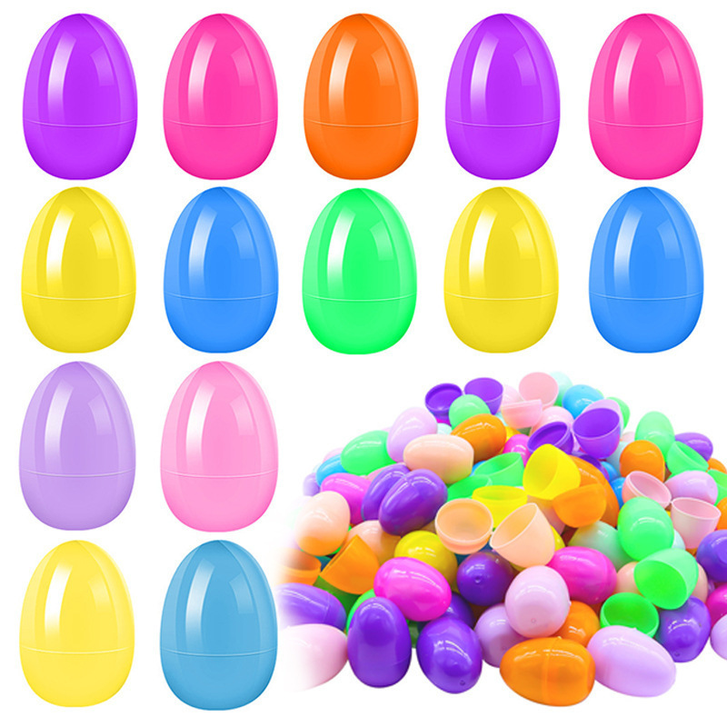 Cross-Border Easter Egg Filled Egg Plastic Egg Shell Open Egg Lottery Gashapon Manufacturer Ready Stock